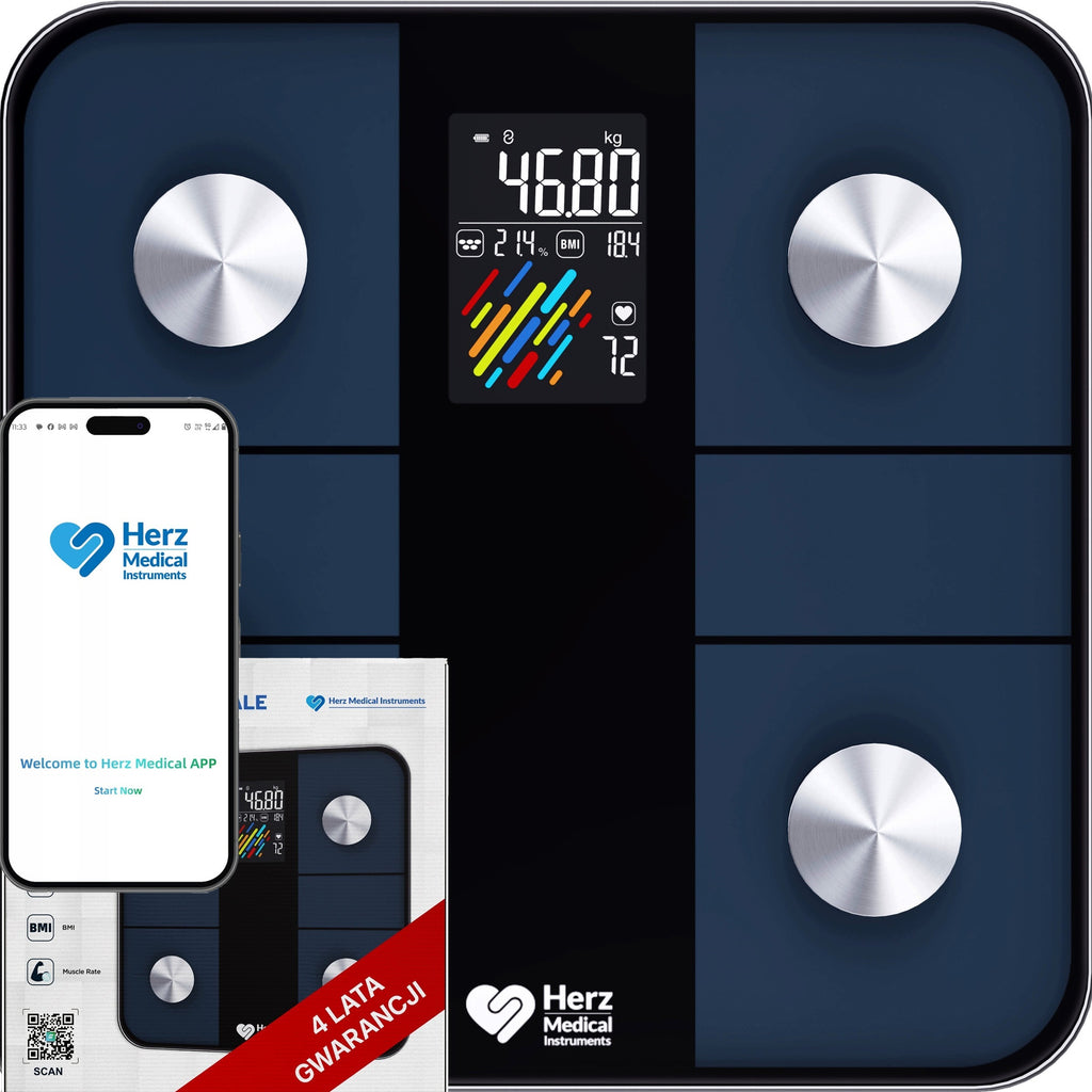 Inteligentna waga łazienkowa Bluetooth – czarna