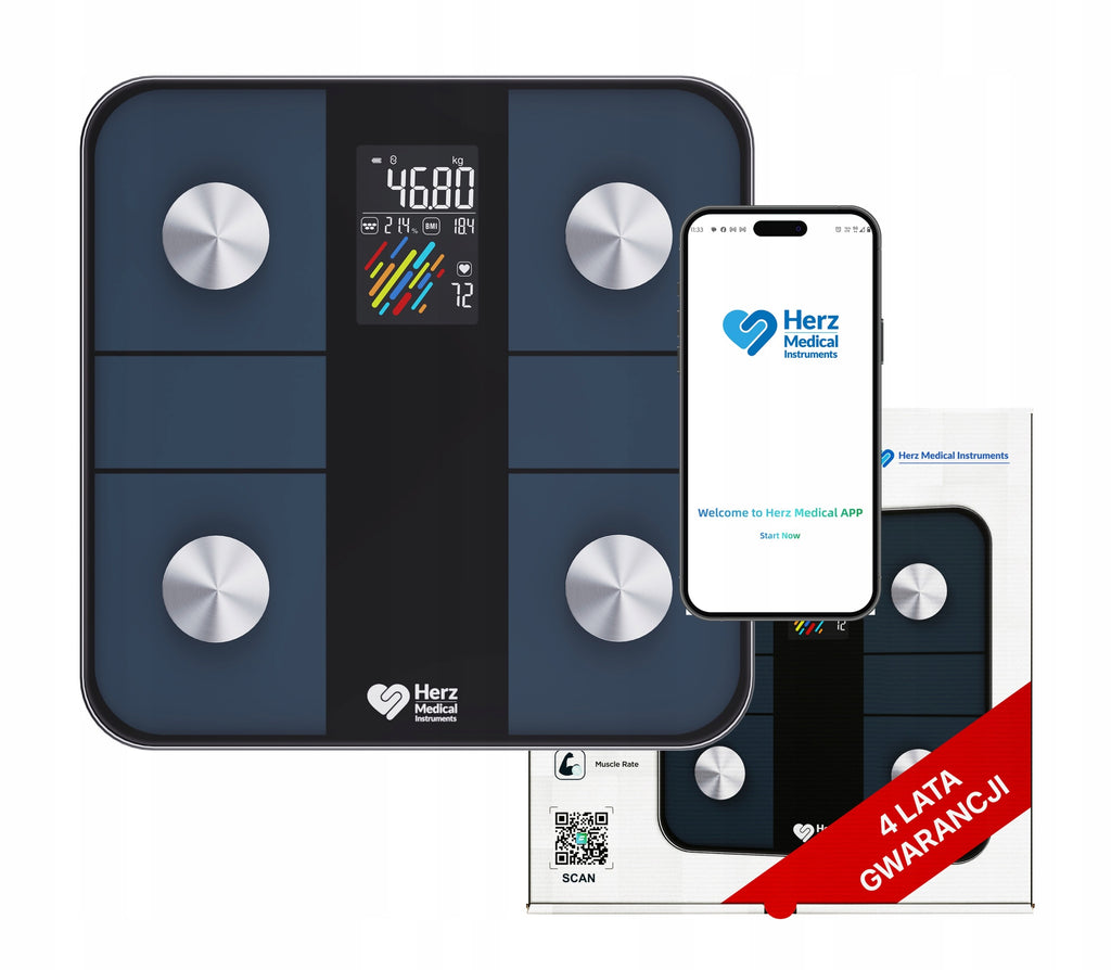 Inteligentna waga łazienkowa Bluetooth – czarna